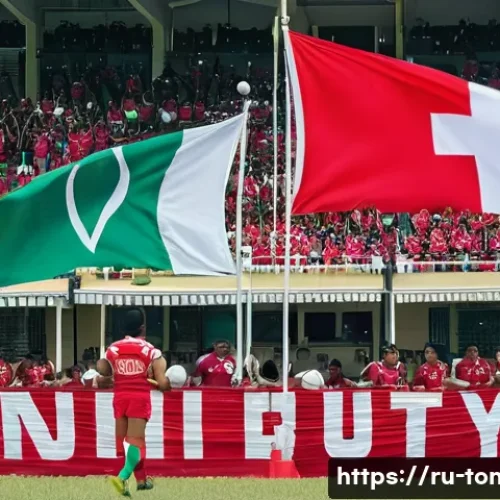 Home 32 통가에서 인기 있는 스포츠 - A vibrant rugby match in Tonga showcasing a diverse group of male and youth athletes in full sportsw...